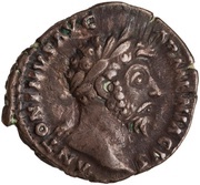 Denarius - Marcus Aurelius P M TR P XVIII IMP II COS III; Mars obverse image