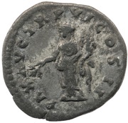 Denarius - Lucius Verus PAX AVG TR P VI COS II; Pax, Rome, 165-166 reverse image