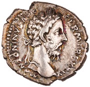 Denarius - Marcus Aurelius IMP VII COS III; Genius obverse image