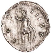 Denarius - Marcus Aurelius COS III P P; Mars, Rome, 176-180 reverse image