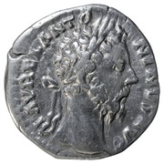 Denarius - Marcus Aurelius COS III P P; Salus obverse image