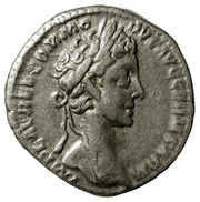 Denarius - Commodus TR POT II COS P P; Jupiter obverse image