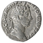 Denarius - Commodus TR P VI IMP IIII COS III P P; Aequitas obverse image