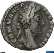 Denarius - Commodus P M TR P XI IMP VII COS V P P; Victory obverse image