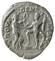 Denarius - Commodus PROVIDENTIAE AVG; Hercules, Rome, 191-192 reverse image