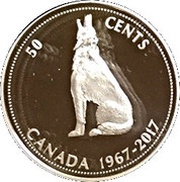 50 Cents - Elizabeth II Centennial Wolf; 2017 Version, Canada, 2017 reverse image