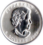 5 Dollars - Elizabeth II 1 oz. Silver Maple obverse image