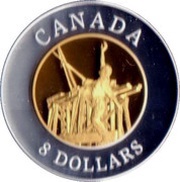 8 Dollars - Elizabeth II Chinese Railway Worker, Canada, 2005 reverse image