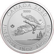 8 Dollars - Elizabeth II Bald Eagle, Canada, 2020 reverse image