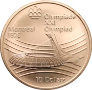 10 Dollars - Elizabeth II Olympic Stadium, Canada, 1976 reverse image
