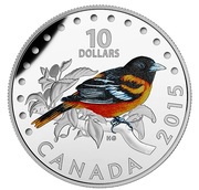 10 Dollars - Elizabeth II The Baltimore Oriole, Canada, 2015 reverse image
