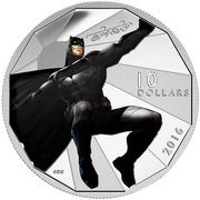 10 Dollars - Elizabeth II Dawn of Justice - Batman, Canada, 2016 reverse image