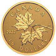 10 Dollars - Elizabeth II Everlasting Maple Leaf, Canada, 2022 reverse image