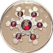 20 Dollars - Elizabeth II Pink Crystal Snowflake, Canada, 2009 reverse image