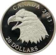 20 Dollars - Elizabeth II The Bald Eagle, Canada, 2013 reverse image
