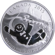 20 Dollars - Elizabeth II Gingerbread Man, Canada, 2015 reverse image