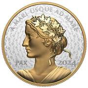 50 Dollars In the name of Elizabeth II; Peace Dollar, Canada, 2024 reverse image
