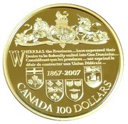 100 Dollars - Elizabeth II 140th Anniversary Dominion, Canada, 2007 reverse image
