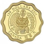150 Dollars - Elizabeth II Blessings of Happiness, Canada, 2011 reverse image