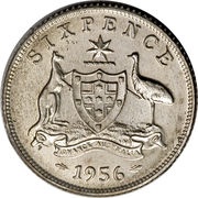 6 Pence - Elizabeth II with "F:D:" reverse image