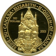 300 Dollars - Elizabeth II Great Seal of Canada, Canada, 2003 reverse image