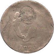 ½ Penny - Original Bust and Harp, Canada, 1820-1825 reverse image