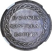 ½ Penny Sailing Ship Design - R.W. Owen Ropery reverse image