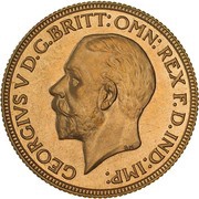 1 Sovereign - George V Enhanced portrait obverse image