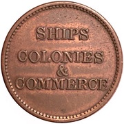 ½ Penny Ships colonies and commerce - Bar ampersand, Canada, 1835 reverse image