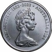 10 Cents In the name of Elizabeth II; 2nd Portrait - Lyrebird; Arnold Machin Obverse obverse image