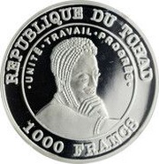 1000 Francs Jeux Olympiques Mexico 1968 obverse image