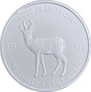 5000 Francs CFA Mandala Antelope, Chad, 2021 reverse image