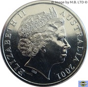 20 Cents - Elizabeth II 4th Portrait - Centenary of Federation - Western Australia obverse image