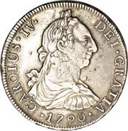 8 Reales - Carlos IV bust of Carlos III obverse image