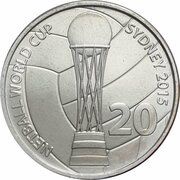 20 Cents - Elizabeth II 4th Portrait - Netball World Cup, Australia, 2015 reverse image
