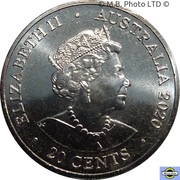 20 Cents - Elizabeth II 6th Portrait - AC/DC - TNT obverse image