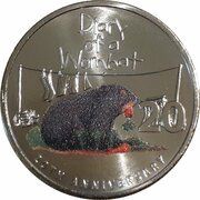 20 Cents - Elizabeth II 6th Portrait - Diary of a Wombat, Australia, 2022 reverse image