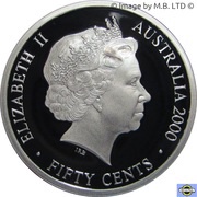 50 Cents - Elizabeth II 4th Portrait - Masterpieces in Silver - 20th Century Monarchs obverse image