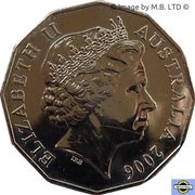 50 Cents - Elizabeth II 4th Portrait - XVIII Commonwealth Games Cycling obverse image