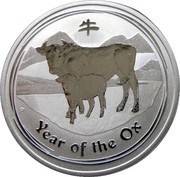 50 Cents - Elizabeth II 4th Portrait - Year of the Ox - Silver Bullion Coin reverse image