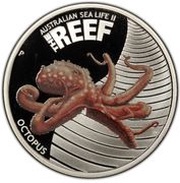 50 Cents - Elizabeth II 4th Portrait - Octopus, Australia, 2012 reverse image