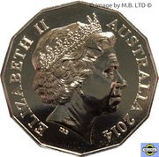 50 Cents - Elizabeth II 4th Portrait - AIATSIS - Colourised obverse image