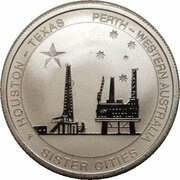 50 Cents - Elizabeth II 4th Portrait - Houston-Perth Sister Cities, Australia, 2014 reverse image