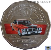 50 Cents - Elizabeth II 4th Portrait - 07 - Ford XY Falcon GT-HO, Australia, 2017 reverse image