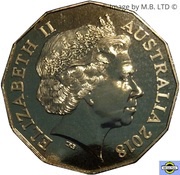50 Cents - Elizabeth II 4th Portrait - Gold Coast 2018 - Gold Plated obverse image