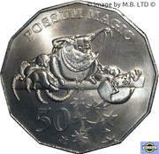 50 Cents - Elizabeth II 4th Portrait - Possum Magic, Australia, 2018-2019 reverse image