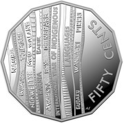 50 Cents - Elizabeth II 4th Portrait - International Year of Indigenous Languages - Silver Proof, Australia, 2019 reverse image