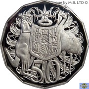50 Cents - Elizabeth II 6th Portrait - Fine Silver Proof, Australia, 2020-2022 reverse image