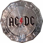 50 Cents In the name of Elizabeth II; 6th Portrait - 50th Anniversary of AC-DC, Australia, 2023 reverse image