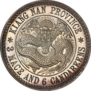 50 Fen - Guangxu Circled dragon, China, 1898 reverse image